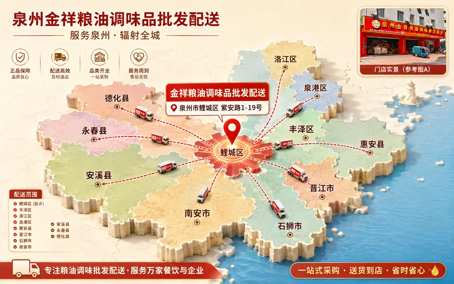 金祥粮油调味品批发配送仓库定位地图